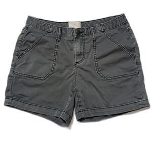 Caslon Utility Shorts Womens 6 Gray Cotton Stretch 5" Inseam Patch Pockets